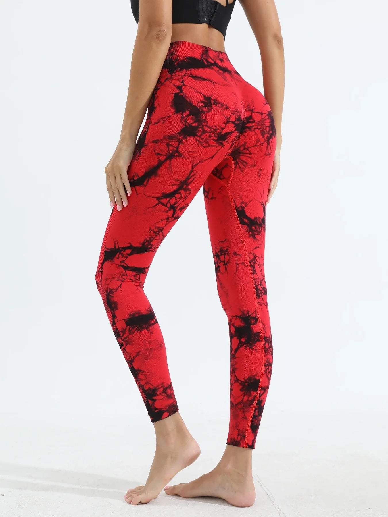 Women's Tie Dye Seamless Yoga Leggings High Waist Scrunch Butt Lifting Tights Soft&Stretchy Workout Skinny Pants