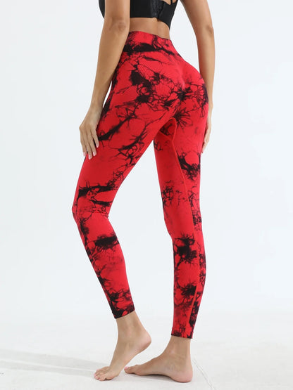 Women's Tie Dye Seamless Yoga Leggings High Waist Scrunch Butt Lifting Tights Soft&Stretchy Workout Skinny Pants