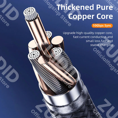 USB C to USB Type C 3.1 Gen2 10Gbps Thunderbolt 3 4K@60Hz Cable PD100W 5A Fast Charging Cable For MacBook Pro Steam Deck Samsung