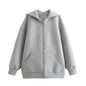 2024 Spring and Autumn New Casual Street Loose Oversize Hooded Zipper Hoodie Space Cotton Jacket Coat Lazy Women's Cardigan