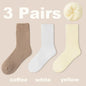 3 Pairs Women Socks Wool Autumn Winter Warm Snow Markron Color Thick Plush Hairy Soft Postpartum Stockings Floor Sleep Socks