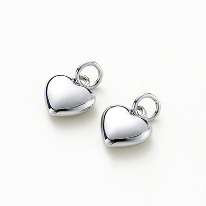 4pcs/lot 14K 18K Gold Plated Heart Charm with Jump Ring Necklace Making Supplies Solid Love Pendant For DIY Jewelry Accessories