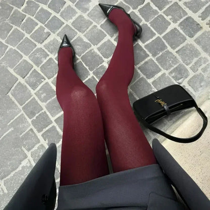 Collants Talenza pour femmes, bas fins, collants, leggings super élastiques grande taille, collants rouges sexy pour femmes, printemps automne hiver