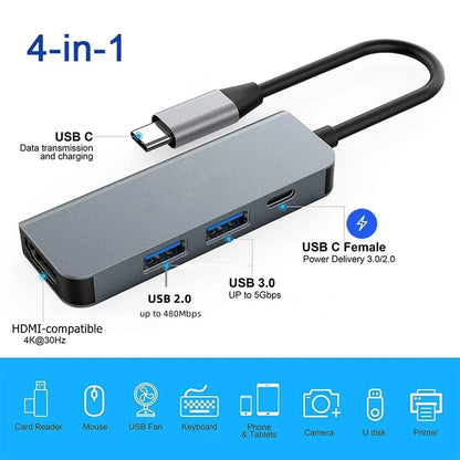USB C Hub to 4K HDMI-Compatible USB 3.0 2.0 Type C PD Charging Dock for MacBook iPad Samsung S10 Dex TV Mouse Keyboard U Disk