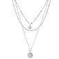 Yhpup Bohemian Round Pendant Stainless Steel Necklace Chain Exquisite Metal Texture Collar Women Necklace бижутерия Office Gift