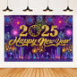 2025 Happy New Year Backdrops for Christmas Photography Decor Background Fireworks Celebrate Party Family Poster Photo Props