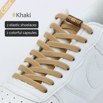 1Pair Elastic Tieless Shoelaces Shoe Laces No Tie Shoelace for Kids and Adult Sneakers Quick Lazy Metal Lock Laces Shoe Strings