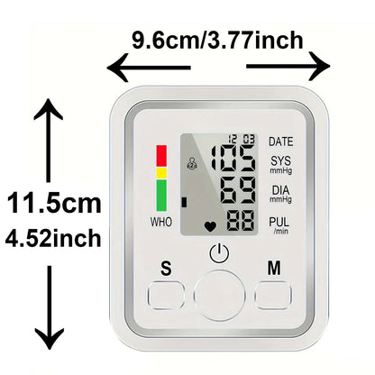 Upper Arm Automatic Blood Pressure Monitor BP Sphygmomanometer Pressure Meter Tonometer for Measuring Arterial Pressure