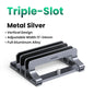 UGREEN Vertical Laptop Stand For MacBook Air Pro Triple Slots Aluminum Notebook Stand For MacBook Pro Tablet iPad Phone Holder
