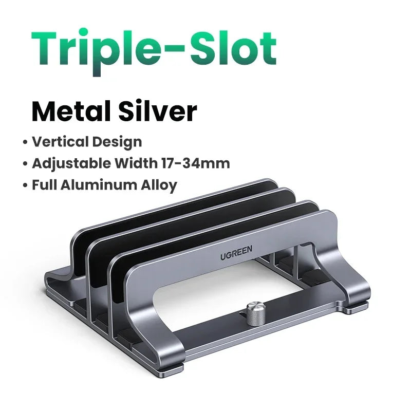 UGREEN Vertical Laptop Stand Holder Foldable Aluminum Notebook Stand Laptop Tablet Stand Support For Macbook Air Pro PC 17 inch