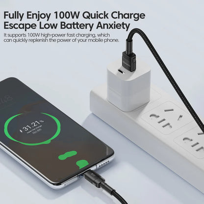 Toocki USB Type C Cable 100W Fast Charging 6A Type C Cable for Xiaomi Huawei P30 P40 Samsung POCO Realme Oneplus Data Wire