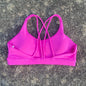 Soutien-gorge de sport uni doux haute résistance pour femme – Haut de sport serré pour entraînement complet, gym, yoga, sous-vêtement serré avec coussinet de poitrine