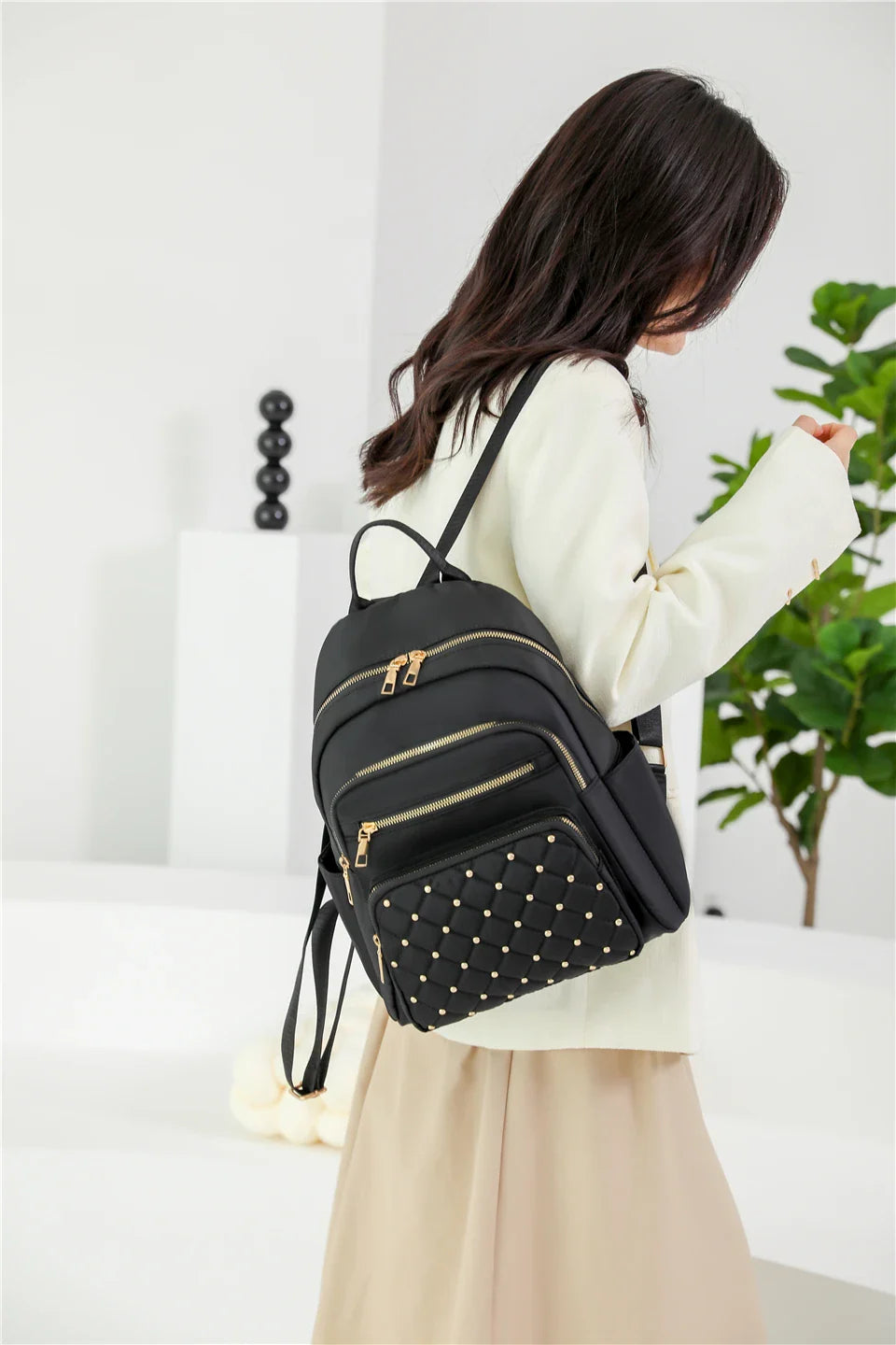 Sac à Dos Mode Femme, Sacs à Dos en Nylon de Haute Qualité, Grand Sac de Voyage pour Femmes, Grands Cartables pour Filles Adolescentes, Sac à Bandoulière