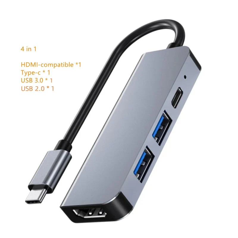 USB C Hub to 4K HDMI-Compatible USB 3.0 2.0 Type C PD Charging Dock for MacBook iPad Samsung S10 Dex TV Mouse Keyboard U Disk