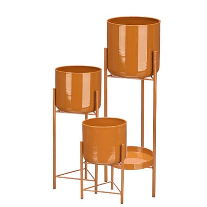 Set of Planters Gift Decor Tile Iron 3 Pieces (2 Units)