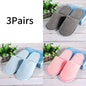 3 Pairs/Set Closed Toe Non-slip Hotel Slippers High Quality Disposable Hotel Bathroom Slippers Indoor Guest Travel Slippers Hot