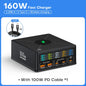 160W 5 Ports USB Charger Staion 15W Wireless Charging PD 65W QC3.0 Type C Fast Charger for iPhone 15 Pro Macbook Samsung Laptop