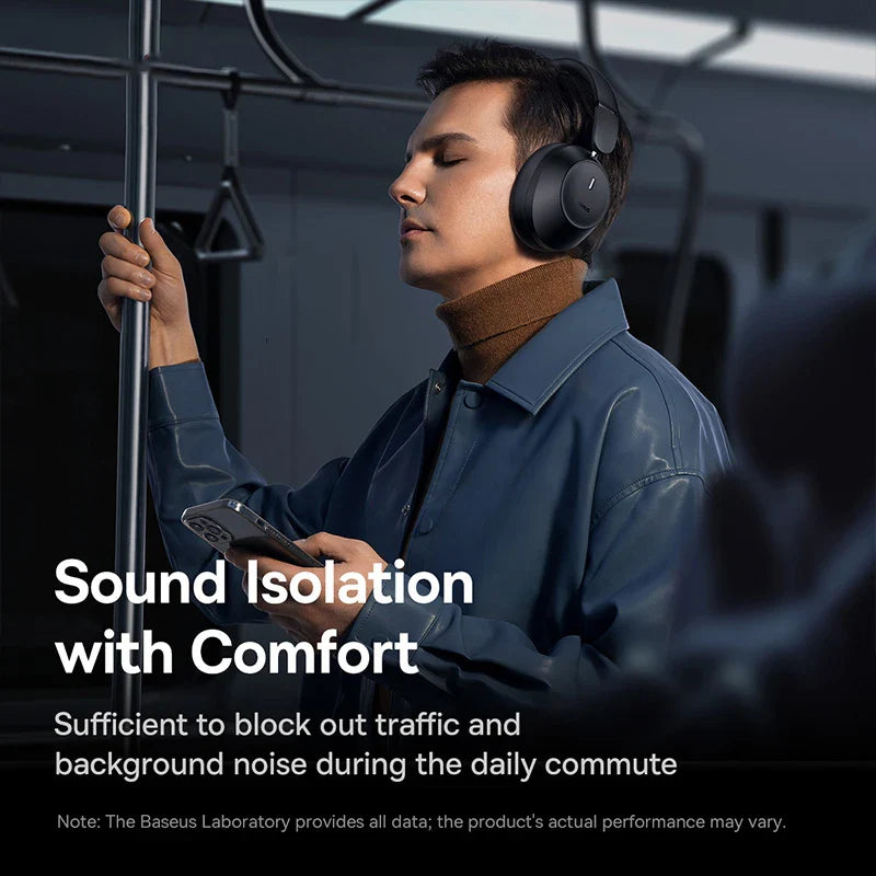 Casque Bluetooth sans fil Baseus Bass 30 Max – Bluetooth 5.3 – Écouteurs supra-auriculaires à diaphragme de 40 mm avec basses renforcées et latence ultra-faible – Autonomie 50h