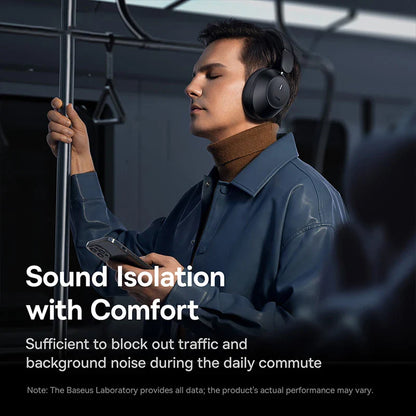 Casque Bluetooth sans fil Baseus Bass 30 Max – Bluetooth 5.3 – Écouteurs supra-auriculaires à diaphragme de 40 mm avec basses renforcées et latence ultra-faible – Autonomie 50h