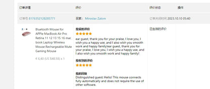 Bluetooth Mouse for APPle MacBook Air Pro Retina 11 12 13 15 16 mac book Laptop Wireless Mouse Rechargeable Mute Gaming Mouse