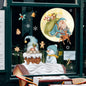 2024 Christmas Window Stickers Santa Claus Xmas Tree Cartoon Glass Decal Merry Christmas New Year Holiday Decorations for Home
