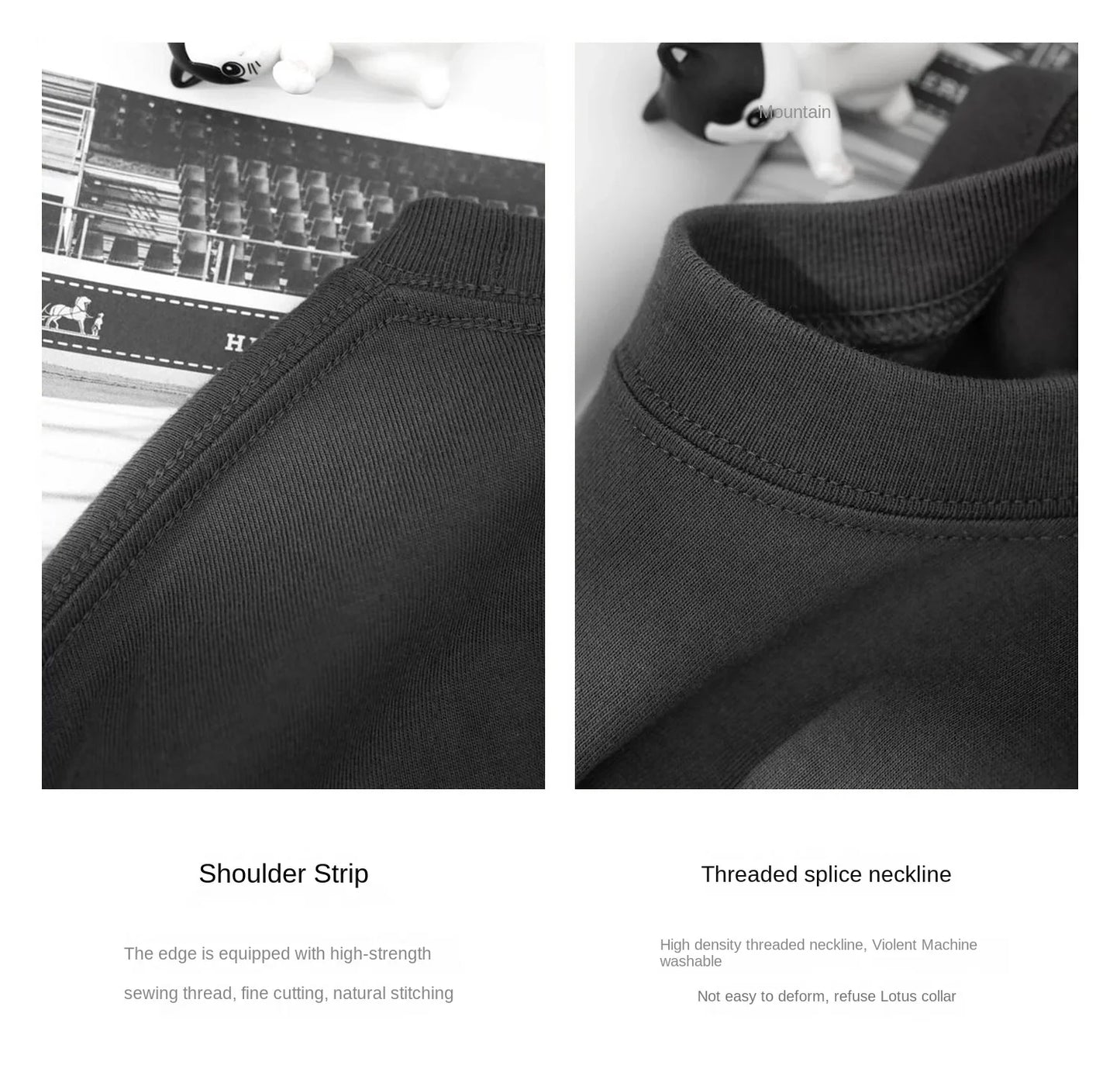 300g Cotton T Shirts Men Short Sleeved Heavyweight  Summer Round Neck Loose Breathable Shirt for Men Women Basic Tee