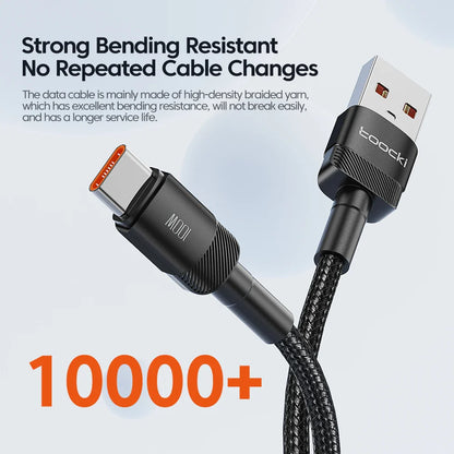 Toocki USB Type C Cable 100W Fast Charging 6A Type C Cable for Xiaomi Huawei P30 P40 Samsung POCO Realme Oneplus Data Wire