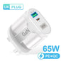 USLION 65W GaN USB C Charger Quick Charge Korea EU US Plug PD USB-C TypeC Fast USB Charger For iPhone 14 Xiaomi Samsung Macbook