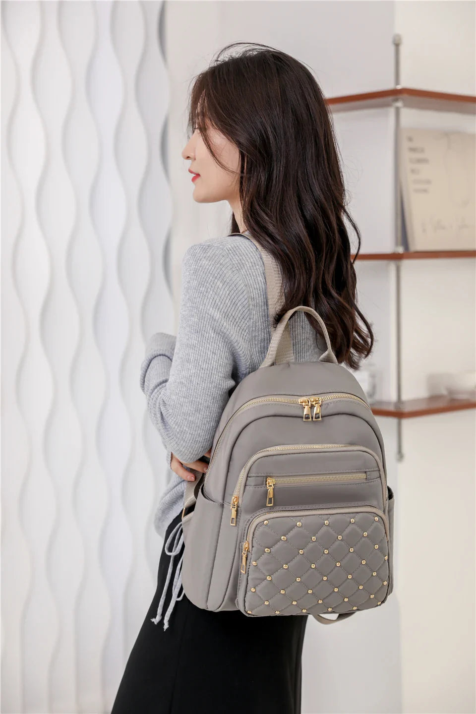 Sac à Dos Mode Femme, Sacs à Dos en Nylon de Haute Qualité, Grand Sac de Voyage pour Femmes, Grands Cartables pour Filles Adolescentes, Sac à Bandoulière