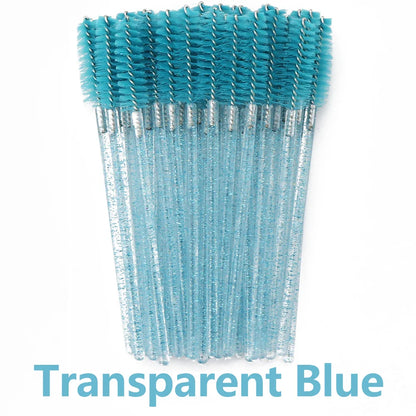 ANNAFRIS 50Pcs  Disposable Eyelash  Brush Soft Head Crystal Eyebrow Brush Lash Extension Brush  Mascara Wand Makeup Tool