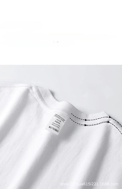 300g Cotton T Shirts Men Short Sleeved Heavyweight  Summer Round Neck Loose Breathable Shirt for Men Women Basic Tee