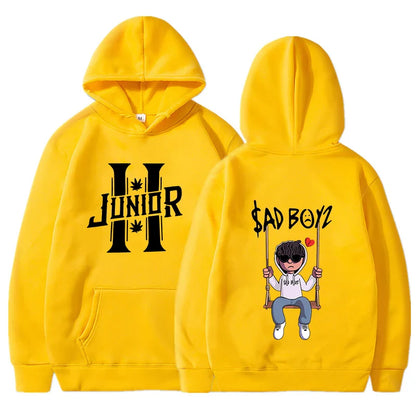 Spring Men's Hoodies Junior H Sad Boys Harajuku Girls Hip Hop Pullover Fancy Music Gift Casual Loose Comfortable Sweatshirt