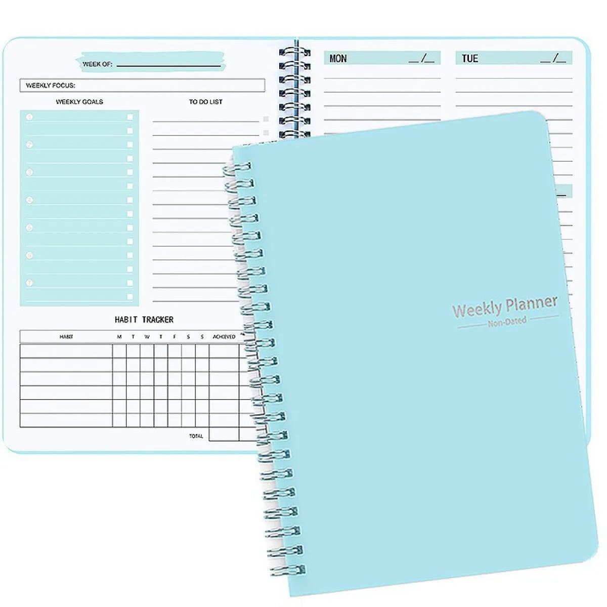 2025 Tree Pattern Spiral Bound Weekly Planner & Notebook & Schedule Organizer, Stationery For Office & School & Study, Plan Book
