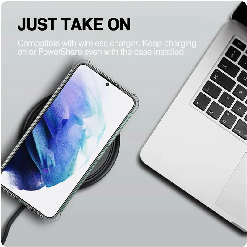 Clear Silicone Soft Phone Case For Samsung S24 S23 S22 Ultra Plus S21 FE S20 A71 A51 A52S A54 A53 Camera Shockproof Bumper Cover