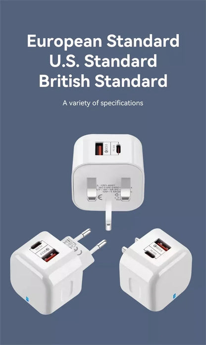 EU US UK 20W Dual Ports Type c USB C PD Wall Charger Fast Quick Charging Power Adapters For IPhone 11 12 13 14 15 Samsung htc lg
