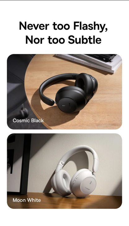 Casque Bluetooth sans fil Baseus Bass 30 Max – Bluetooth 5.3 – Écouteurs supra-auriculaires à diaphragme de 40 mm avec basses renforcées et latence ultra-faible – Autonomie 50h