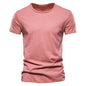 100% Cotton Men T-shirt Casual Soft Fitness Summer Thin T-shirts Men's Home Clothes O-Neck Short Sleeve Soild T Shirt for Men