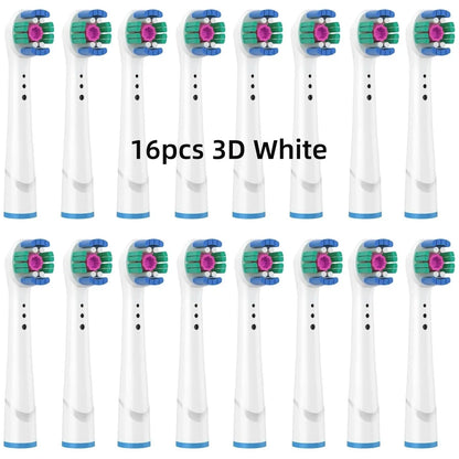 16/20PCS Brush Head nozzles for Oral B Electric Toothbrush Replacement Head Refill Sensitive Floss Cross Action for Oralb