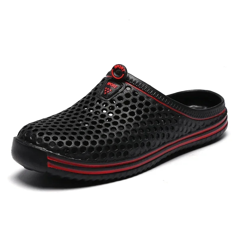 YRZL Mens Slippers Beach Shoes Unisex Hollow Outdoor Casual Men Beach Sandal Flip Flops Shoes Non-slip Size 36-45 Mens Slippers