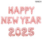 2025 Crown Number Foil Balloons Happy New Year Eve Party Decoration Photo Booth Props Supplies Christmas Home Decor Navidad 2024