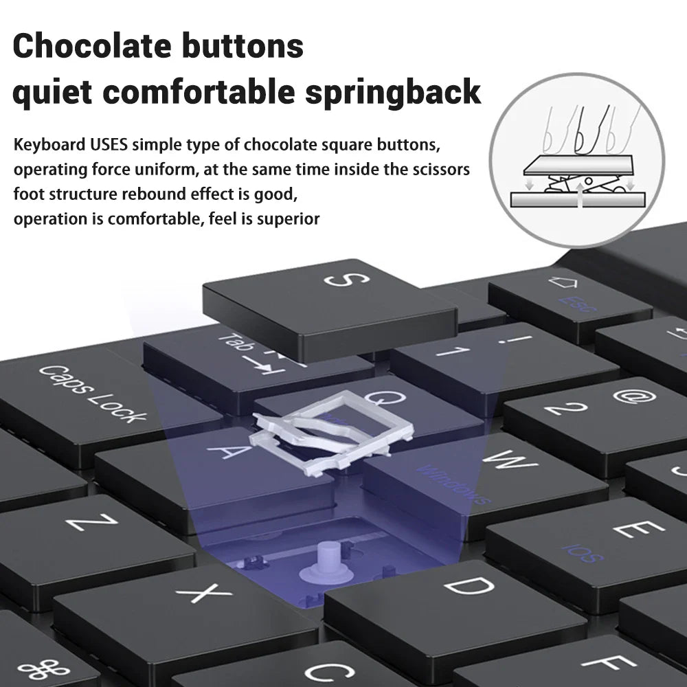 EMTRA Clavier et souris Bluetooth rétroéclairés pour iOS, Android, Windows, iPad, clavier portugais, clavier espagnol