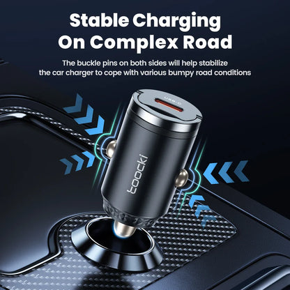 Toocki 45W USB C Car Charger for Samsung S23 S22 S21 Xiaomi Huawei QC PD Fast Charging Car Phone Charger for iPhone 15 14 13 12