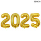 2025 Crown Number Foil Balloons Happy New Year Eve Party Decoration Photo Booth Props Supplies Christmas Home Decor Navidad 2024