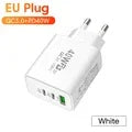 PD 60W Fast USB Charge Charger 3Ports EU/US Plug Wall Charger Adapter For iPhone 14 13 Xiaomi Huawei Samsung USB C Phone Charger