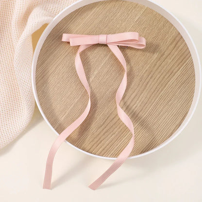 2pcs 2024 New Cute Ribbon Bow Headband Long Tassel Hair Clip Women's Hair Accessories Girls Party Headwear Side Clips Wholesale