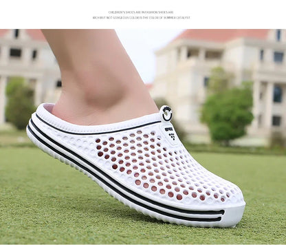 YRZL Mens Slippers Beach Shoes Unisex Hollow Outdoor Casual Men Beach Sandal Flip Flops Shoes Non-slip Size 36-45 Mens Slippers