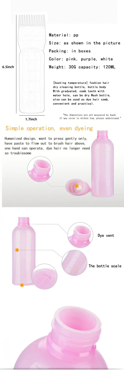 3pcs180ml Hair Oil Applicator Bottle Repeatable Filling Bottle Oil Applicator Bottle for Hair Professional Hairdressing Tools