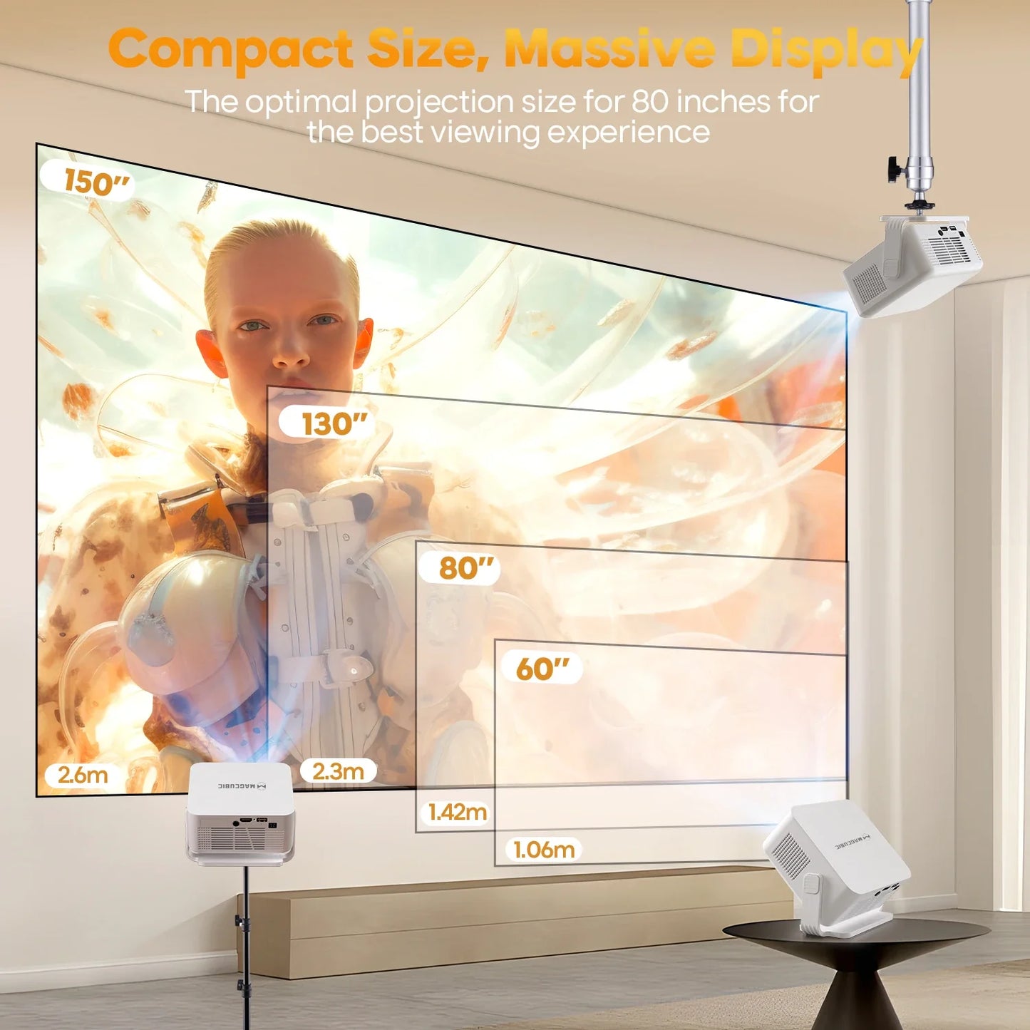 Magcubic Auto Focus Home Cinema 4K Projector 400ANSI 8K Native 720P HY300 Max