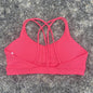 Soutien-gorge de sport uni doux haute résistance pour femme – Haut de sport serré pour entraînement complet, gym, yoga, sous-vêtement serré avec coussinet de poitrine
