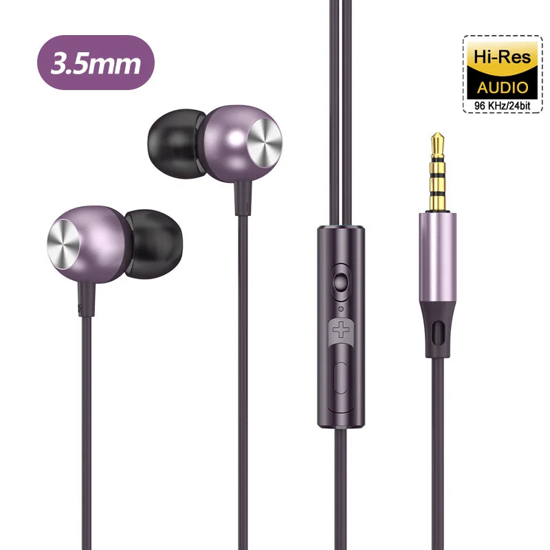 Type C Headphones For Samsung Galaxy S24 S23 S21 S22 Ultra Wired Earphones A53 A52 A34 A54 Note 20 5G 3.5mm Jack Earbud Headset